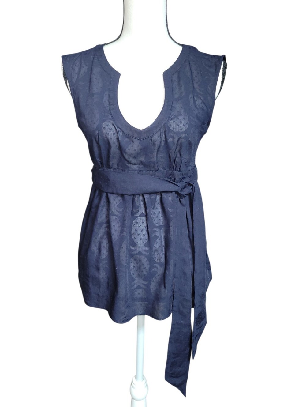 J. Crew Semi-Sheer Pineapple Sleeveless Blouse